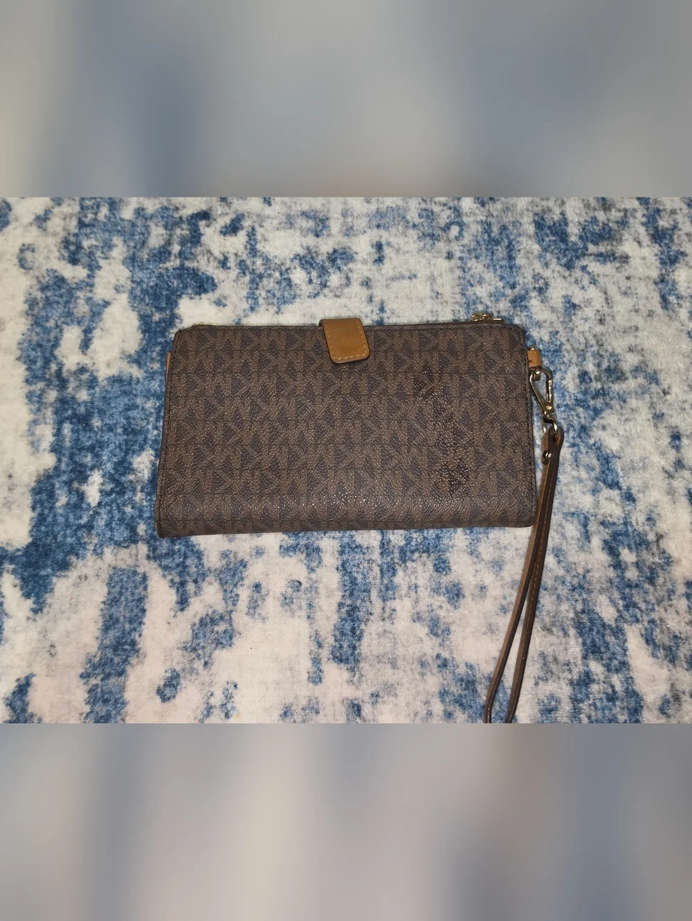 Michael Kors Brown and Tan Logo Wristlet Clutch - Picture 2 of 5